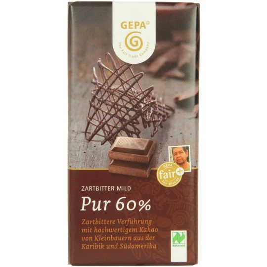 Bio Zartbitter Mild Pur 60% Kakao 100G 3 Bio Zartbitter Mild Pur 60% Kakao 100G