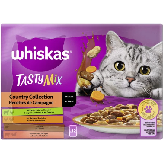 Whiskas Tasty Mix Country Collection In Sauce 12x 85G 3 Whiskas Tasty Mix Country Collection In Sauce 12x 85G